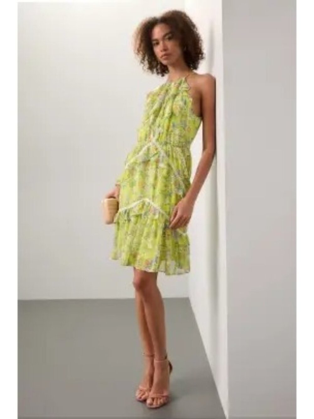 R-316. Marissa Webb Ruffle Halter Dress